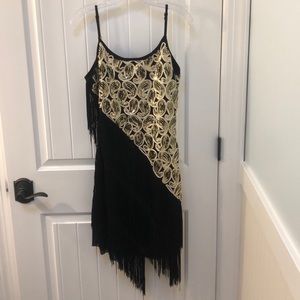 NWOT black dress w/gold sequins, size Large